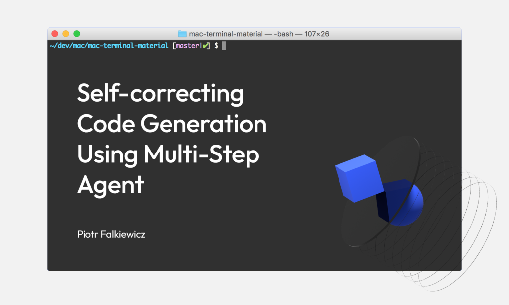 Self-correcting Code Generation Using Multi-Step Agent