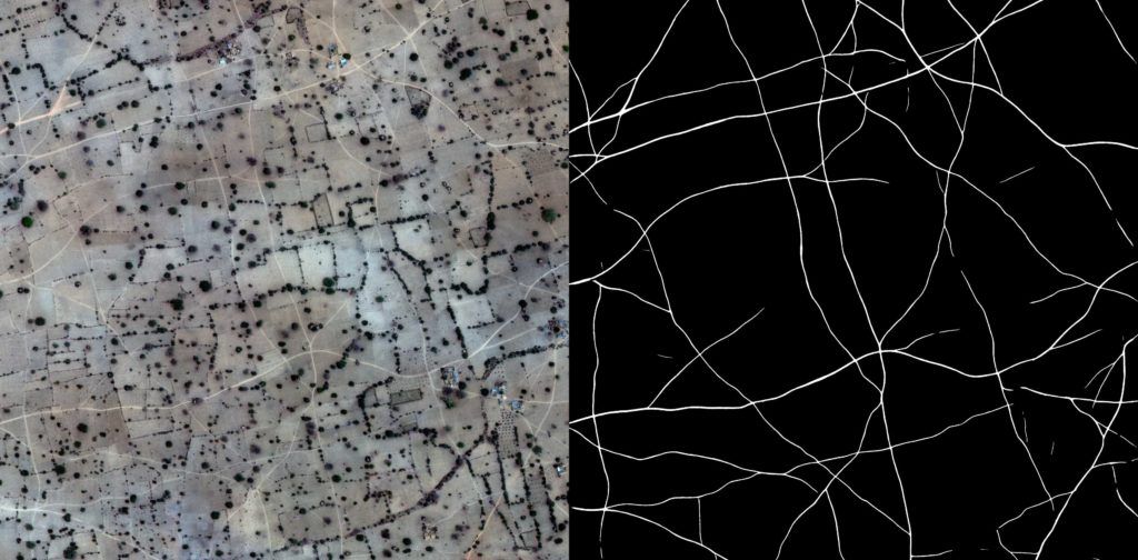 Tracks detection in satellite imagery.